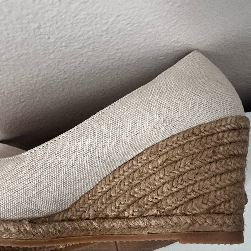 Roses Canvas V Cut Espadrille Wedges - Picture 7 of 16